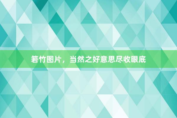 箬竹图片，当然之好意思尽收眼底